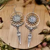 Dingle örhängen bohemisk kreativ vintage himmelastisk solmåne hänge mode charm kvinna personlighet fest örhänge smycken gåva