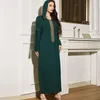 Etniska kläder Wepbel Muslim Abaya Kvinnor klär broderad huva Robe Ramadan Islamisk lös casual caftan