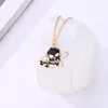 Colares pendentes Wangaiyao Personalidade de moda Cartoon Cartoon Pumpkin Skull Droy liga Oil Drop Oil Chain Double Halloween Clavicle Ne