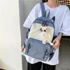 Torby szkolne Lenlei Cute Cartoon Bag Plecak dla kobiet nylonowe wodoodporne nastolatki