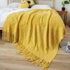 Blankets Nordic Bohemian Knitted Blanket For Bed Sofa Throw Cover With Tassels Travel Nap Home Decorative