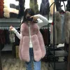 Women's Fur & Faux PC-04 Winter Woman Coat 2023 Korean Office Lady Splice Outerwear Women