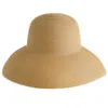 ワイドブリム帽子女性麦わら帽子夏夏の大きなブリムサンハットレトロヘップバーンホリデー折りたたみ式ビーチサンプロテクション帽子J230301