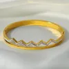 Браслет браслет эенсоа винтажный браслет из нержавеющей стали циркона для женщин классическая золотая цветная форма формы браслеты