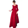 Party Dresses Women Evening Dresses Long Sleeve Elegant Square Collar Red Sequins Simple Prom Party Dress Long A-line Formal Vestidos 230222