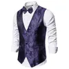 Coletes masculinos masculinos de terno steampunk coletes 2023 Moda Red Paisley mangas com cintura -coletes homens baile de criação de discussões de casamento smoking gilet 230222