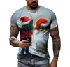 Magliette da uomo Babbo Natale Stampa 3D Summer Personality T-shirt Christmas Carnival Hip Hop Hop Short Short Short Casual Comfort comodo