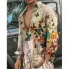 Chemises décontractées pour hommes Papillon hawaïen pour hommes 3D manches longues fleur plage chemisier surdimensionné hauts tee homme vêtements d'été 230221