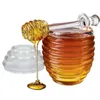 Garrafas de armazenamento Jars Glass Honeycomb Tank Kitchen Tools Container com Dipper e tampa para festa de casamento 230221