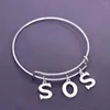 Bracelet mode livraison directe métal anglais lettre SOS bracelets Bracelets