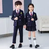 Clothing Sets Boys School Uniform Chorus Team Girls Double Breasted Stripe Blazer Vest Pant Skirt Suits Child dent Come Kids Clothes Set