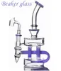 2023 Purple Import B￤gare Hosahs Dab Rig Rycle Glass Bongs med robusta r￶kvattenr￶r oljerigor Glasfog 14,4 mm
