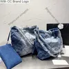 CC Shopping Bags French Ladies Shopping Designer 22 Sacs Blue Black Denim Diamond Pochette Silver Hardware Coin Lager Capacité Crossbody Shoulder Outdoor Crossb