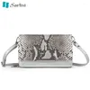 Kvällspåsar 2023 Högkvalitet Python Skin Lady's Shoulder Bag Fashion Snake Leather Women Messenger Leisure Large Capacity Clutch 45