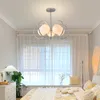 Srebrne żyrandole sufitowe do salonu wystrój sypialni kuchnia jadalnia wisząca lampka nordycka szklana kulka LED LED LIDY
