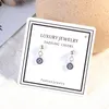 Stud Earrings 925 Sterling Silver For Women Micro-inlaid Blue Clear CZ Zirconia Round Lucky Turkey Evil Of Eye S-E571