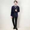 Roupas Conjuntos de Crianças Filhos formal Bonito de trajes de lantejoulas Flower Boy Host Catwalk Piano Performance Dress Come Kids Blazer Pant Slowing Conjunto W0222