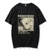 Herren T-Shirts Radiohead T-Shirt Vintage Hip Hop Rock Band Grafik T-Shirt Streetwear 90er Jahre Baumwolle Komfort Kurzarm Unisex T-Shirt 022223H