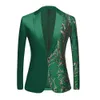 Costumes pour hommes Blazers Homme Brillant Vert Paillettes Costume Veste Hommes Col Châle Un Bouton Paillettes Smoking Mens Party Prom Discothèque Costume Homme 230222