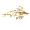 Coiffes O380 Branches et feuilles d'or Épingles à cheveux de mariage Accessoires pour cheveux Perle Strass Pinces à cheveux