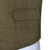 Men's Vests Vintage Plaid Wool Tweed Suit Notch Lapel Waistcoat Groomsmen For Wedding 230222