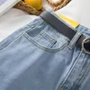 Jeans Casual Thin Denim Shorts Women's Fashion 2023 Summer A-Line High midja Kort elegant Vit Loose Cuffs Women