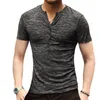 T-shirts pour hommes Chemise à manches longues pour hommes Élégant Slim Fit Tee Tops Col boutonné T-shirt décontracté