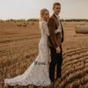 Party Dresses Rose Moda V Back Long Sleeves Lace Bohemian Wedding Dress Boho Bridal Glown Custom Make Real Pos 230221