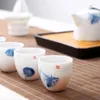 Xícaras de copos pires artesanal cerâmica pintada à mão Blue e branca porcelana High Tea Homele Homele