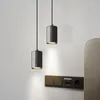 Lampes suspendues nordique tout cuivre Led chambre barre projecteur minimaliste salon salle à manger cylindrique longue ligne petit lustre