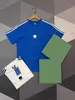 xinxinbuy Herren Designer T-Shirt 23SS Paris Schulterstreifen Kurzarm Baumwolle Damen Schwarz Blau Weiß Khaki XS-L