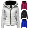 Women's Down Chic Stand Collar Solid Color Puffer Coat Winter Jacket Skin-Touch All-Match