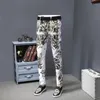 Jeans da uomo Flower Designer Men Vaqueros Moda Hombre 2023 Pattern Print Slim Homme Mens Skinny Stretch