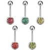 Navel & Bell Button Rings Piercing for Women Round Ball Leopard Surgical Steel Summer Beach Fashion Body Jewelry