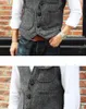 Gilet da uomo retrò in tweed gilet da uomo con scollo a V in lana uomo casual smoking 230222