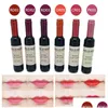 Lip Gloss Red Wine Bottle Matte Tint Waterproof Long Lasting Lipgloss Moisturize Cosmetic Liquid Lipstick 6 Colors Drop Delivery Hea Dh7Qa