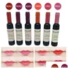 Lip Gloss Bottiglia di vino rosso Tinta opaca Impermeabile lucidalabbra a lunga durata Idrata rossetto liquido cosmetico 6 colori Consegna a goccia Hea Dh7Qa