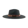 Hoed Fedora -hoeden voor vrouwen vilten hoeden voor mannen Panama brede rand 9,5 cm solide riemband Casual Formele bruiloft Decorate Hat Sombrero