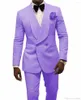 Abiti da uomo Stile Groomsmen Lavanda Modello Smoking dello sposo Scialle Risvolto Uomo 2 Pezzi Matrimonio Sposo (Giacca Pantaloni Cravatta) D217