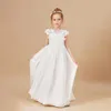 Girl Dresses Flower Applique Sleeveless Kids Birthday Party Pageant Gowns Weddings First Communion Elegant 2-14T