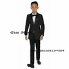 Clothing Sets Boys Wedding Tuxedo White Dress Shawl Collar Stage Show Formal Blazer Pants Vest 3 Piece Suit for Kids Jacket W0222