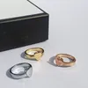 Luxuriöser einfacher herzförmiger Liebesring aus Gold, Silber, Rose, Edelstahl, Paarring, modischer Damen-Designer-Schmuck, Damen-Party-Geschenk.