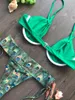 Dames badmode pauwafdruk omkeerbare bikini sets vrouwen sexy string twee stukken zwempakken 2023 meisje halter strand badpakken
