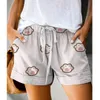 Women's Shorts Summer Women Casual High Waist Drawstring Short Pants Ladies Pocket Loose Vintage Animal Dog paw Print shorts 230222