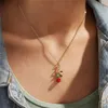 Pendant Necklaces 556810 European And American Cross-border Rose Necklace Creative Retro Simple Golden Clavicle Chain
