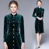 Women's Trench Coats 2023 Autumn Winter Velvet Coat Women Long Elegant O-neck Outwear Female Overcoat Slim Black Cardigan