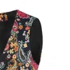 Kamizelki męskie garnitur bez rękawów Fit Paisley Floral Sukienka do pojedynczych guzików kamizelka 230222