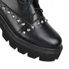 Vrouwen Lederen Gothic Laarzen Zwarte Hak Sexy Chain Chunky Platform Vrouwelijke Punk Stijl Enkel Rits Z702 48951 66053