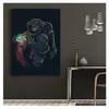 In Space Canvas Painting Poster e stampe Modern Wall Art Pictures Cuadros for Living Room Fun Art Astronauta che gioca a Medusa Woo