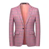 Męskie garnitury Blazers Kurtka Plaid Spring and Autumn 2023 Fashion Business Casual Wedding Evening Dress Upscale rozmiar M6XL 230222